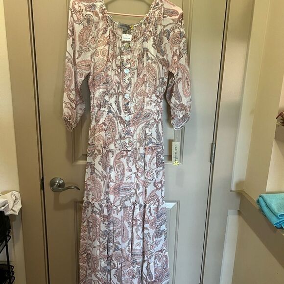 NWT Gorgeous Floral Boho Paisley Maxi Dress Small - Picture 5 of 10